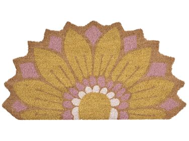 Doormat AROLIK Yellow 45 x 75 cm Flower Coir