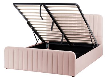 Ottoman Bed LUNAN 140 x 200 cm (EU Double) Pastel Pink