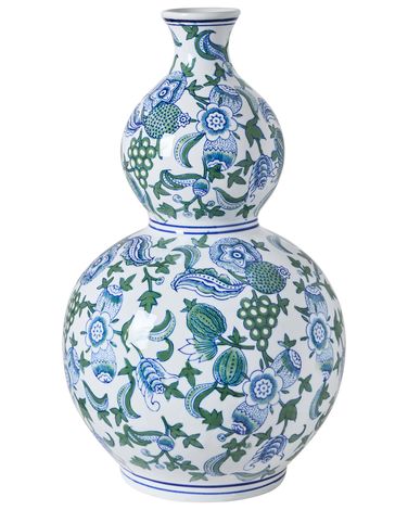 Bloemenvaas MOSTOLES Porselein 45 cm Wit/blauw
