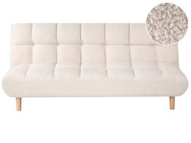 Sofa Bed 2 Seater RISOR Boucle Off-White
