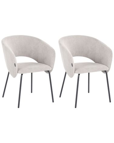 Set van 2 eetkamerstoelen BLAKELY Stof Gebroken wit