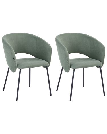 Set van 2 eetkamerstoelen BLAKELY Stof Lichtgroen