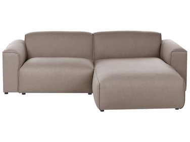 Corner Sofa 3 Seater FAABORG Fabric Taupe Left Hand