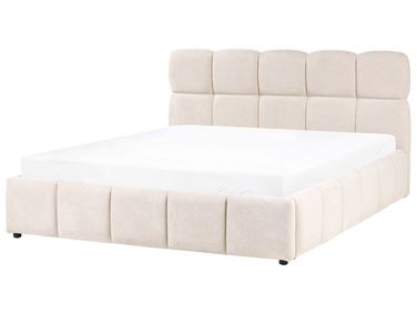 Bed met opbergruimte Stof NOYON 160 x 200 cm Lichtbeige