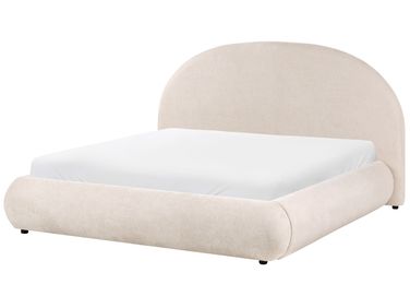 Bed met opbergruimte Stof GRASSE 160 x 200 cm Lichtbeige