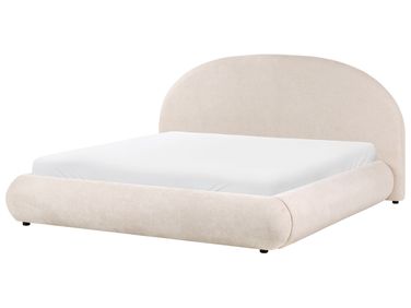 Bed met opbergruimte Stof GRASSE 180 x 200 cm Lichtbeige