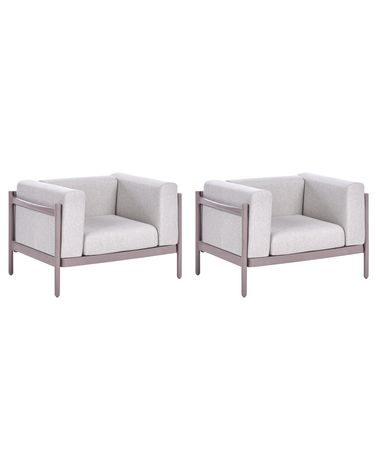 Ensemble de 2 fauteuils de jardin FERRETTI Taupe