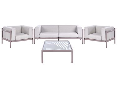 Ensemble de salon de jardin avec table 4 places FERRETTI Taupe