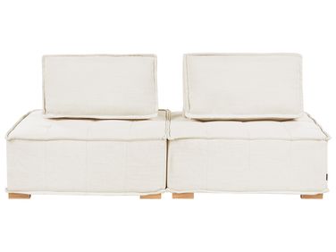 Canapé modulable 2 places TIBRO Tissu Blanc cassé