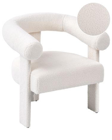 Fauteuil ILBRO Bouclé Blanc cassé