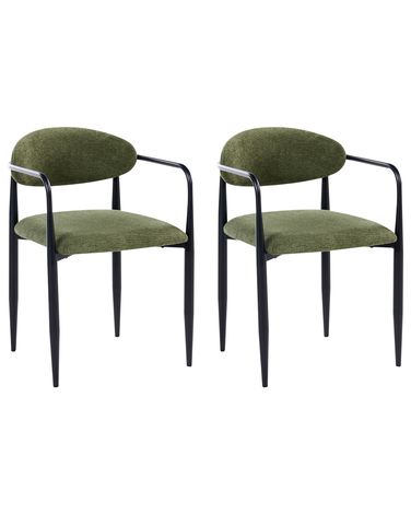 Set van 2 eetkamerstoelen TANEVIK Stof Groen