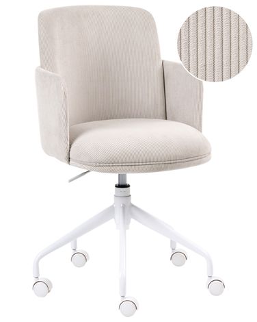 Office Chair DRYDEN Corduroy Light Beige