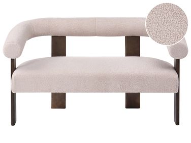 Canapé 2 places ILBRO Bouclé Marron foncé/beige