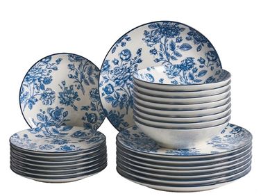 24-delige serviesset BASIL Porselein Blauw