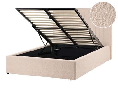 Bed met opbergruimte Bouclé VION 120 x 200 cm Beige