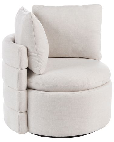 Draaifauteuil RANDERS met opbergruimte Stof Gebroken wit