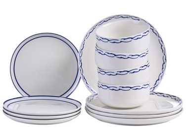 12-delige serviesset AMCHUR Porselein Wit/blauw