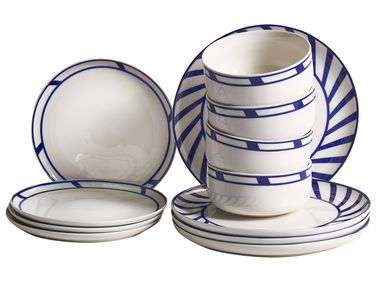 12-delige serviesset SHISO Porselein Wit/blauw