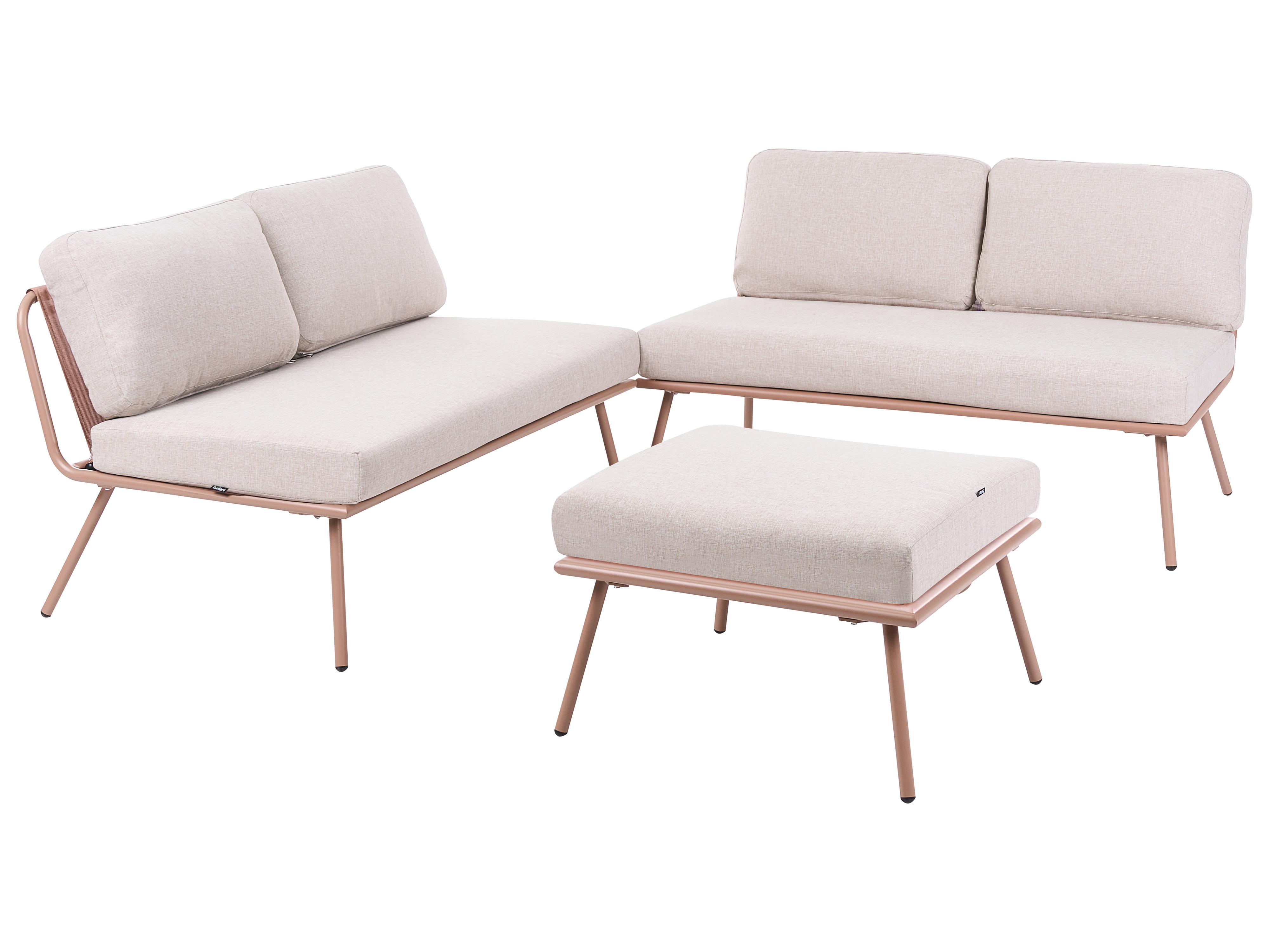 Ensemble de canapés d'angle de jardin 4 places CACCAMO Beige