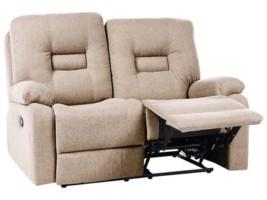 Manual Recliner Sofa 2 Seater BERGEN Fabric Beige