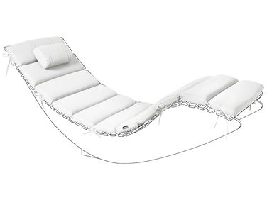 Coussin de transat extérieur BRESCIA PREMIUM 180 x 60 cm Blanc cassé