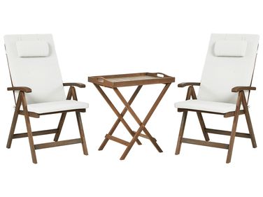 Ensemble bistrot AMANTEA PREMIUM Acacia Blanc cassé