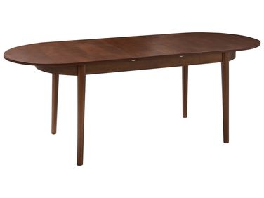 Eettafel uitschuifbaar LARTO Donker essenhout 180/220 cm 90 cm