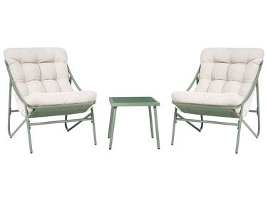 Ensemble de salon de jardin avec table 2 places MOLVENO Métal Beige/vert