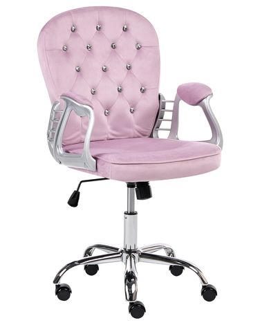 Chaise de bureau PRINCESS Velours Violet clair