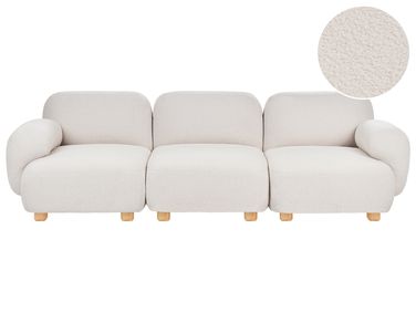 Canapé modulable 3 places AMLI Bouclé Blanc cassé