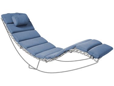 Coussin de transat extérieur BRESCIA PREMIUM 180 x 60 cm Bleu