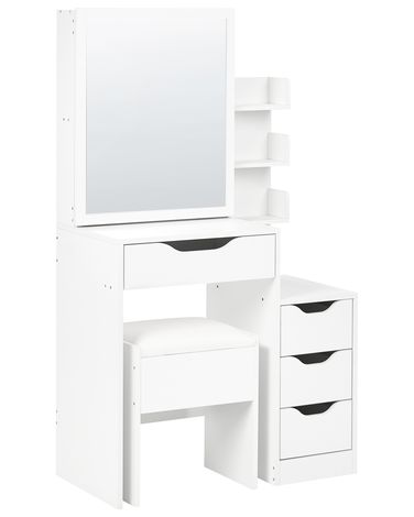 Coiffeuse avec miroir et tabouret GATINEAU Blanc