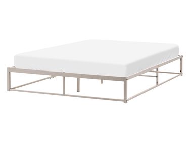 Bed without Headboard Metal VIRY 140 x 200 cm (EU Double) Light Beige
