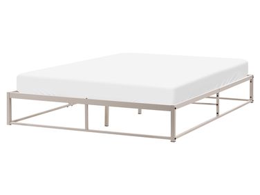 Bed without Headboard Metal VIRY 160 x 200 cm (EU King Size) Light Beige