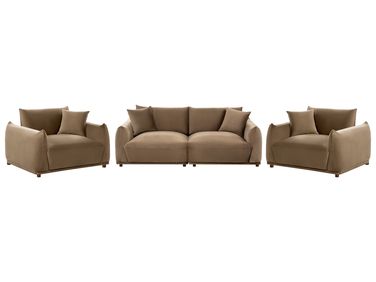 Ensemble de salon 5 places JUBEK Velours Marron