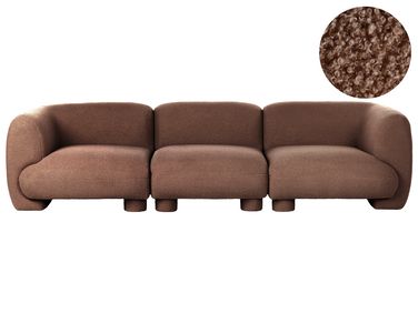 Canapé modulable 3 places MJALBI Bouclé Marron