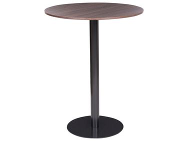 Bar Table MORELLA Black/ Dark Brown 80 cm 80 cm