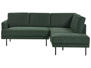 Canapé d'angle 4 places BREDA Tissu Vert foncé Côté gauche