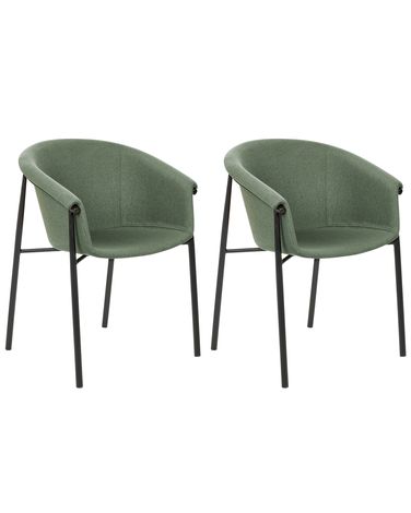 Set van 2 eetkamerstoelen AMES Donkergroen