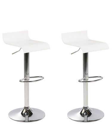 Set van 2 barstoelen VALENCIA draaibaar Wit