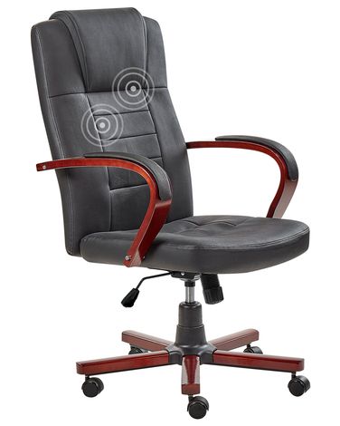 Fauteuil massant DIAMOND avec fonction chauffante Cuir Noir