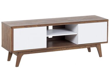 Meuble TV ROCHESTER Marron/blanc