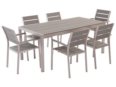 Garden Dining Set 6 Seater VERNIO Grey