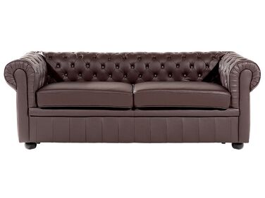 Sofa 3 Seater CHESTERFIELD Leather Brown