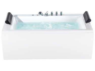 Baignoire d'angle à remous avec LED MONTEGO 172 x 83 cm Blanc
