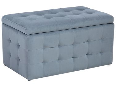 Pouf de rangement MICHIGAN Velours Gris clair