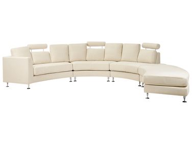 Canapé arrondi 7 places ROTUNDE Tissu Beige