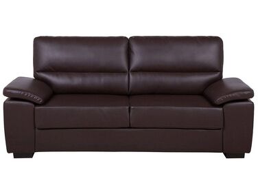 Sofa 3 Seater VOGAR Faux Leather Dark Brown