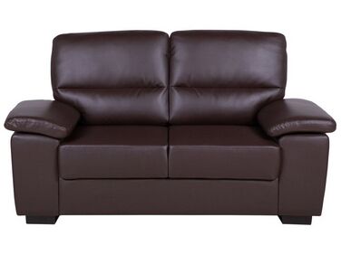 Sofa 2 Seater VOGAR Faux Leather Dark Brown