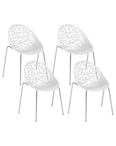 Lot de 4 chaises de salle à manger MUMFORD Blanc